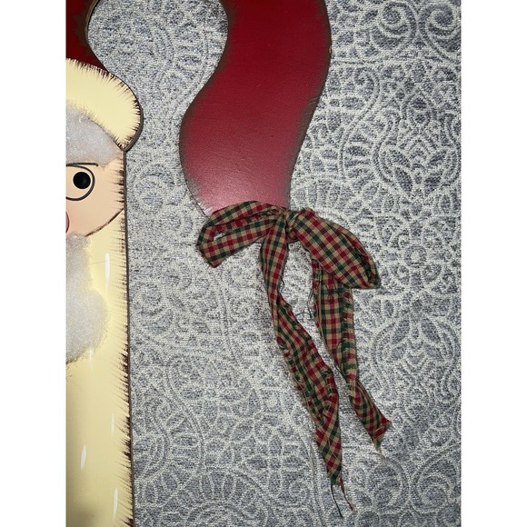 Santa Wood Door Hanger Handmade Primitive 21" Long - Picture 3 of 4